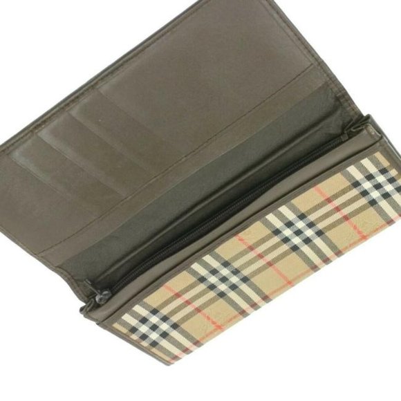 Burberry Vintage Brown Nova Check Plaid XL Wallet - Picture 2 of 4